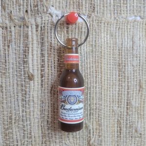 VINTAGE BUDWEISER BOTTLE OPENER & KEY CHAIN 2 5/8"